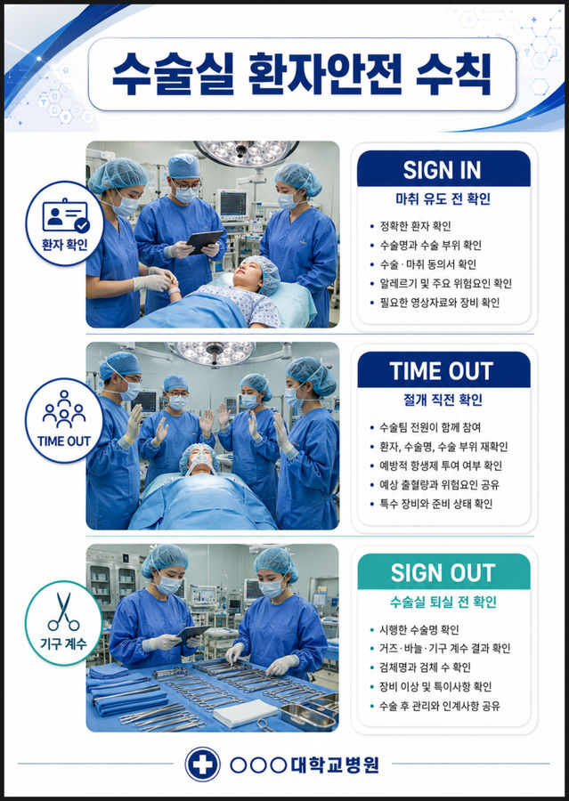 수술실 환자안전 체크리스트 포스터